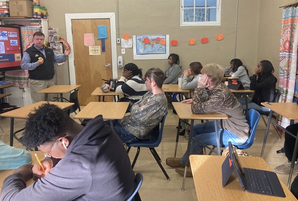 Deana Reno, Career Coach, welcomed Lane Bell from Mississippi Construction Education Foundation (MCEF).  He spoke to Ms. Greens CCR class about what MCEF is and what all they do. Mr. Bell explained what all goes into a construction project, the career paths that are 
available, and the average salary.  He also went over the scholarship that is offered.